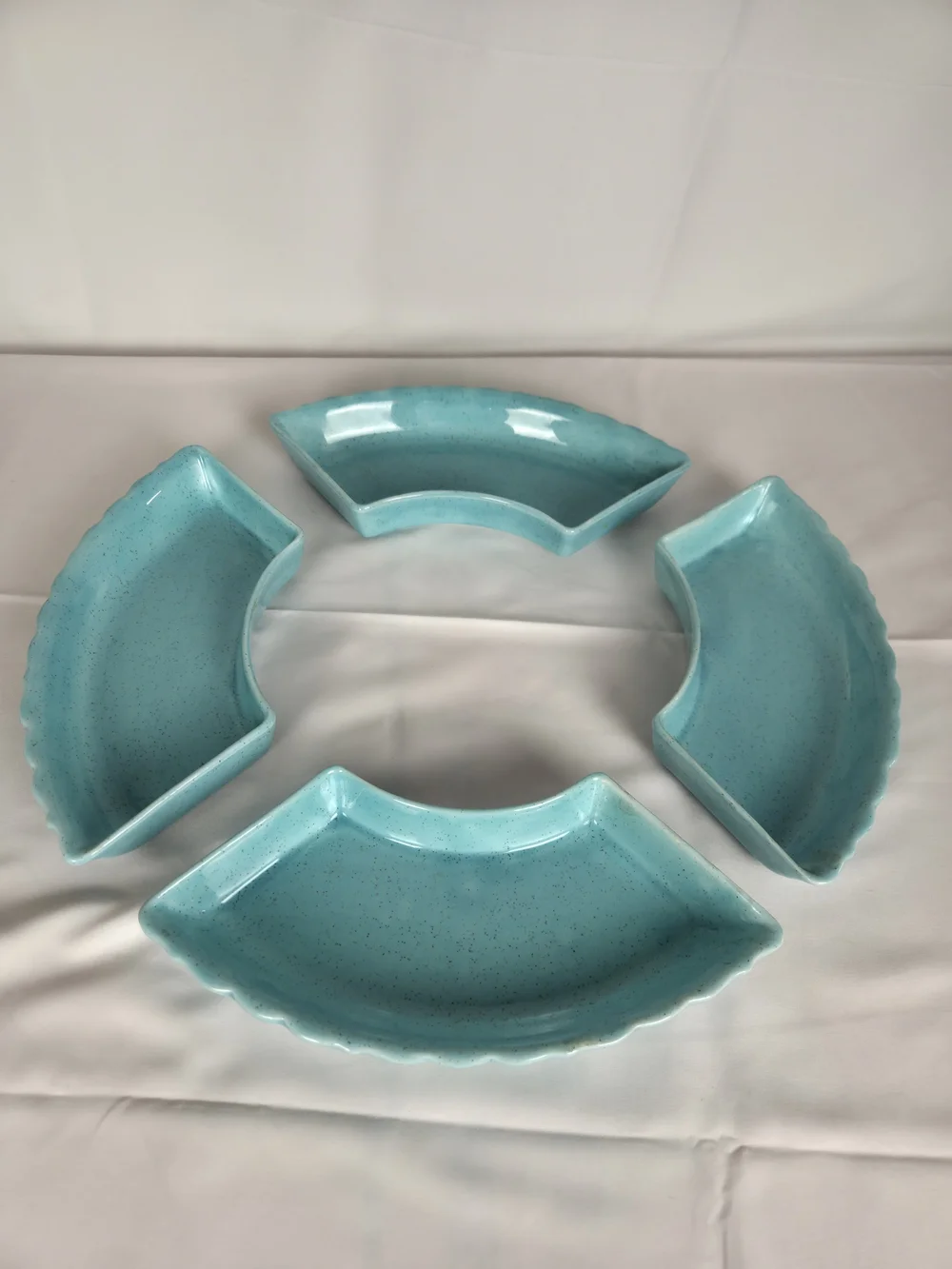 Vintage..Aqua Glazed Decorative Ceramic Bowl - Home Dining Serveware